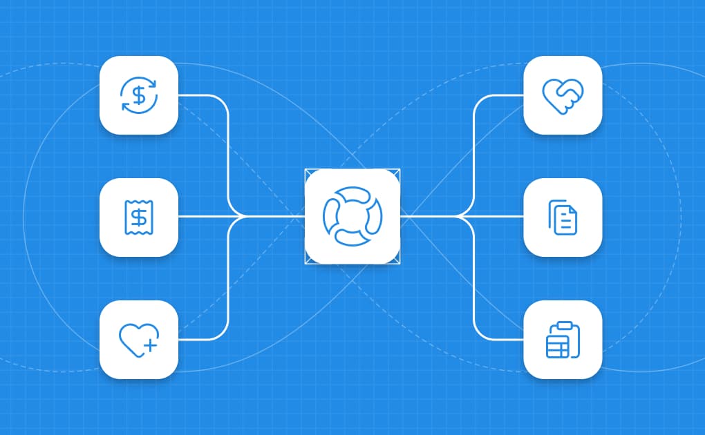 Connected platform structure linking core workforce workflows