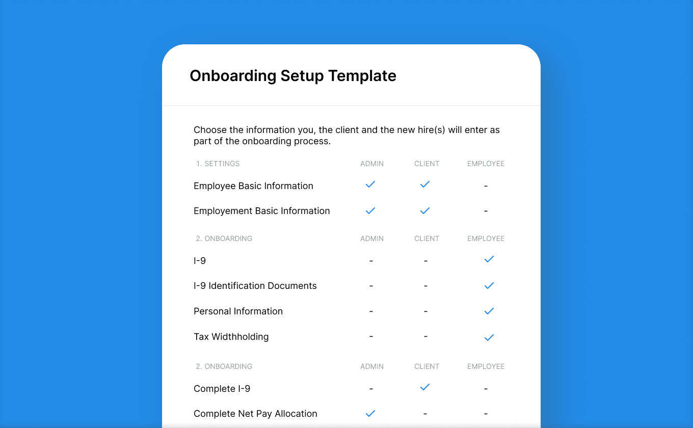 Eligibility and onboarding workflow interface